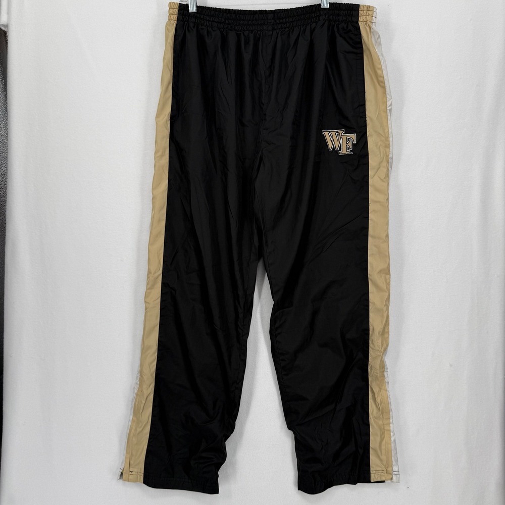 Wake Forest Mens XL Windbreaker Track Pants Black‎ Gold Demon Deacons Red Oak